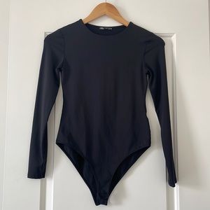 Zara Black Long Sleeve Bodysuit